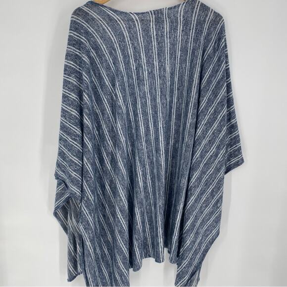 Anthropologie Saturday Sunday Barlia Blue striped Kimono One Size Front Pockets - Picture 3 of 6